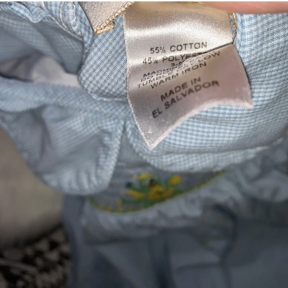 Alennys baby boy hand smocked‎ romper. Size 3 months